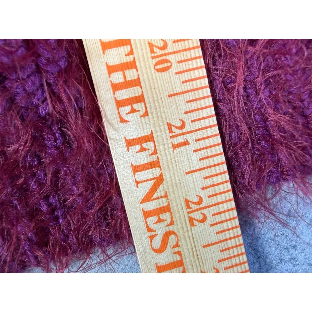 Lucy Paris Cowl Neck Sweater Womens XS Magenta Excellent Fuzzy Eyelash Knit